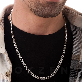 Oxzen Cuban Link αλυσίδα λαιμού unisex ατσάλινη με πλάτος 0,5cm