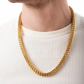 Αλυσίδα ατσάλινη ανδρική σε χρυσό τετραγωνισμένη 60cm