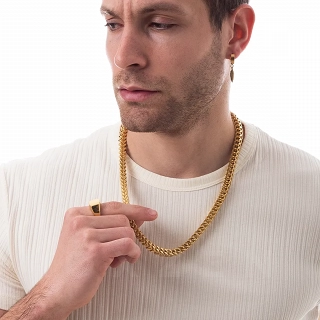 Αλυσίδα ατσάλινη ανδρική σε χρυσό τετραγωνισμένη 60cm