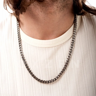 Oxzen Cuban Link αλυσίδα λαιμού unisex ατσάλινη με πλάτος 0,9cm