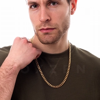 Oxzen Cuban Link αλυσίδα λαιμού unisex ατσάλινη με πλάτος 0,9cm