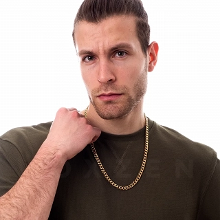 Oxzen Cuban Link αλυσίδα λαιμού unisex ατσάλινη με πλάτος 0,9cm