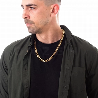 Oxzen Cuban Link αλυσίδα λαιμού unisex ατσάλινη με πλάτος 1cm