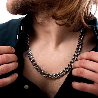 Oxzen Cuban Link αλυσίδα unisex ατσάλινη με αραιή πλέξη