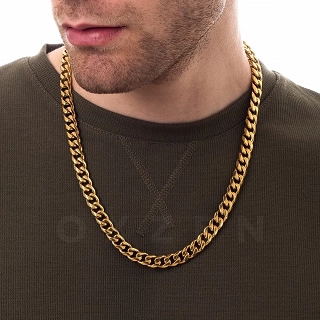Oxzen Cuban Link αλυσίδα unisex ατσάλινη με αραιή πλέξη