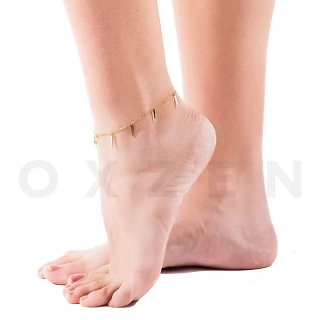 Αλυσίδα ποδιού ατσάλινη με κρεμαστά στοιχεία