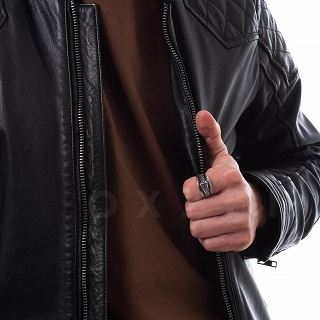 Δαχτυλίδι ανδρικό από ανοξείδωτο ατσάλι ασημί φίδι με κόκκινα μάτια