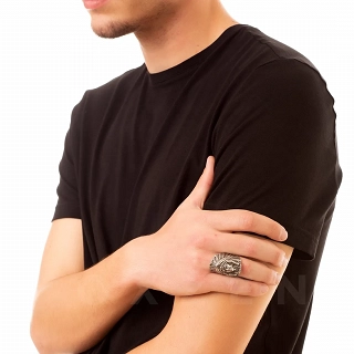 Δαχτυλίδι ανδρικό από ανοξείδωτο ατσάλι, ινδιάνος