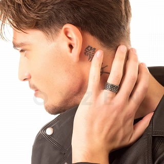 Δαχτυλίδι βέρα ανδρική από ανοξείδωτο ατσάλι, σκαλιστή