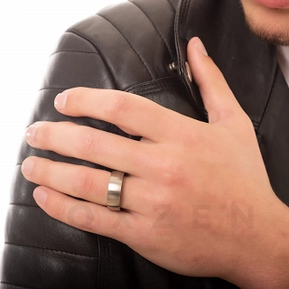 Δαχτυλίδι βέρα ανδρική από ανοξείδωτο ατσάλι, ματ