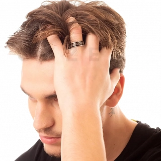 Δαχτυλίδι βέρα ανδρική από ανοξείδωτο ατσάλι, με μαίανδρο