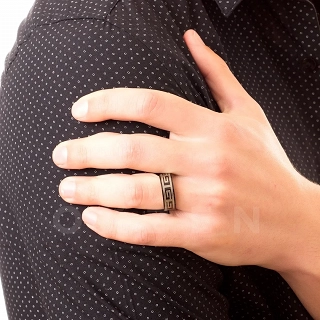 Δαχτυλίδι βέρα ανδρική από ανοξείδωτο ατσάλι, με μαίανδρο