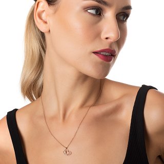 Κολιέ ατσάλινο καρδιά με πεταλούδα