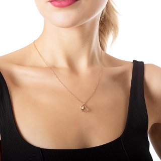 Κολιέ ατσάλινο καρδιά με πεταλούδα