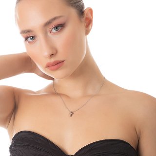 Κολιέ ατσάλινο σταυρός με πέτρα ζιργκόν