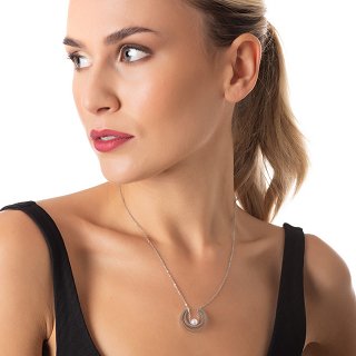 Κολιέ από ανοξείδωτο ατσάλι με πέρλα