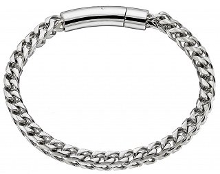 Oxzen βραχιόλι ανδρικό ατσάλινο τετραγωνισμένo