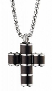 Κολιέ σταυρός με αλυσίδα ατσάλινος  ματ