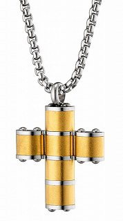 Κολιέ σταυρός με αλυσίδα ατσάλινος  ματ