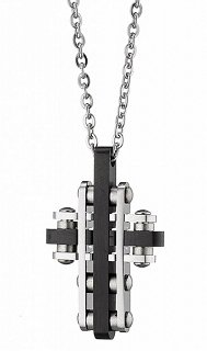 Κολιέ σταυρός με αλυσίδα ατσάλινος Unisex