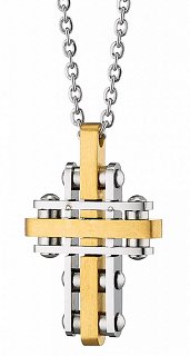 Κολιέ σταυρός με αλυσίδα ατσάλινος Unisex