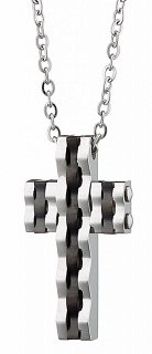 Κολιέ σταυρός με αλυσίδα ατσάλινος Unisex
