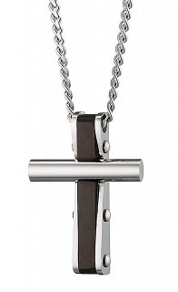 Κολιέ σταυρός με αλυσίδα ατσάλινος Unisex