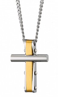 Κολιέ σταυρός με αλυσίδα ατσάλινος Unisex