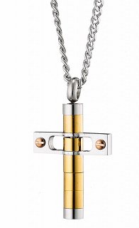 Κολιέ σταυρός με αλυσίδα ατσάλινος Unisex