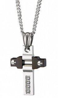 Κολιέ σταυρός με αλυσίδα ατσάλινος Unisex