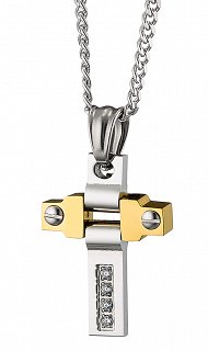 Κολιέ σταυρός με αλυσίδα ατσάλινος Unisex