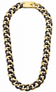 Oxzen Cuban Link αλυσίδα unisex ατσάλινη με πλάτος 1,9cm σε χρυσό-μαύρο