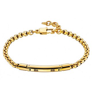 Oxzen ανδρικό βραχιόλι ατσάλινο ταυτότητα κυλινδρική με μαύρα ζιργκόν