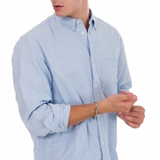 Βραχιόλι ανδρικό από ανοξείδωτο ατσάλι σε ασημί με μικρά κομμάτια