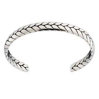 Βραχιόλι ανδρικό από ανοξείδωτο ατσάλι χειροπέδα σταθερή με σχέδιο 7mm