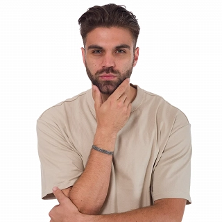 Βραχιόλι ανδρικό από ανοξείδωτο ατσάλι χειροπέδα αντικέ σταθερή με σχέδιο 10mm