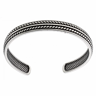 Βραχιόλι ανδρικό από ανοξείδωτο ατσάλι χειροπέδα αντικέ σταθερή με σχέδιο 10mm