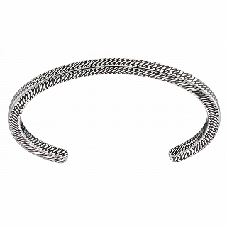 Βραχιόλι ανδρικό από ανοξείδωτο ατσάλι χειροπέδα αντικέ σταθερή με σχέδιο 4mm