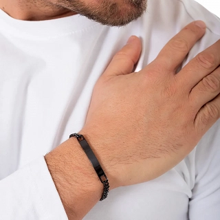 Βραχιόλι ανδρικό ατσάλινο ταυτότητα