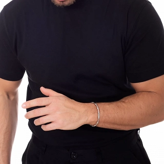 Oxzen ανδρικό βραχιόλι σταθερό από ανοξείδωτο ατσάλι 4mm