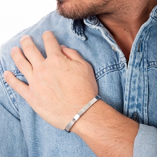 Oxzen ανδρικό βραχιόλι σταθερό ατσάλινο 5mm