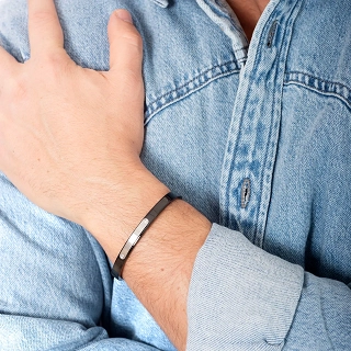 Oxzen ανδρικό βραχιόλι σταθερό ατσάλινο 5mm