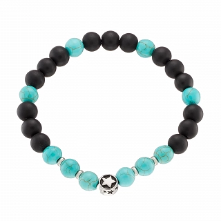 Βραχιόλι με τυρκουάζ Καλλαίτη και μαύρες χάντρες 8mm