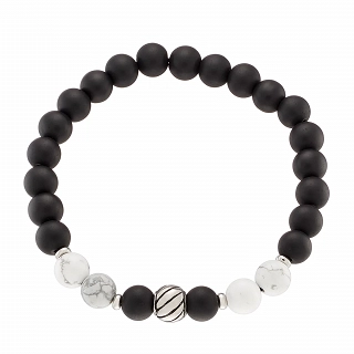 Βραχιόλι με Χαουλίτη και μαύρες χάντρες 8mm