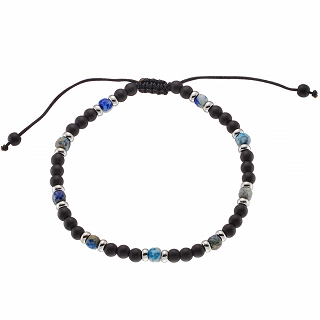 Βραχιόλι με ημιπολύτιμες ορυκτές χάντρες Lapis Lazuli 4mm free size