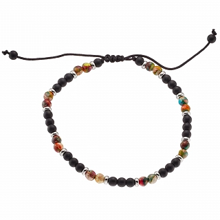 Βραχιόλι με ημιπολύτιμες ορυκτές χάντρες 4mm free size