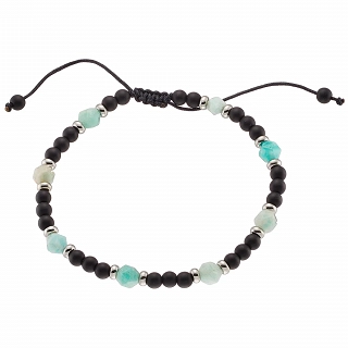 Βραχιόλι με ημιπολύτιμες ορυκτές χάντρες Blue Amazonite 4mm free size