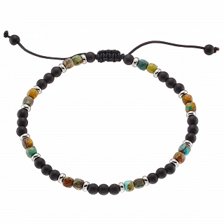 Βραχιόλι με ημιπολύτιμες ορυκτές χάντρες 4mm free size