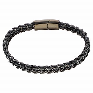 Oxzen ανδρικό βραχιόλι από ανοξείδωτο ατσάλι μαύρο