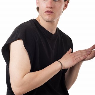 Oxzen ατσάλινο βραχιόλι με ορυκτές πέτρες